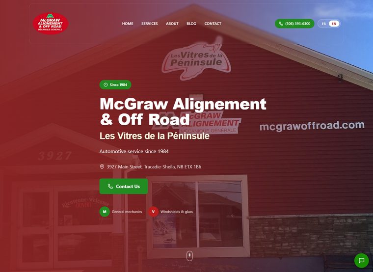 McGraw Alignement auto shop website